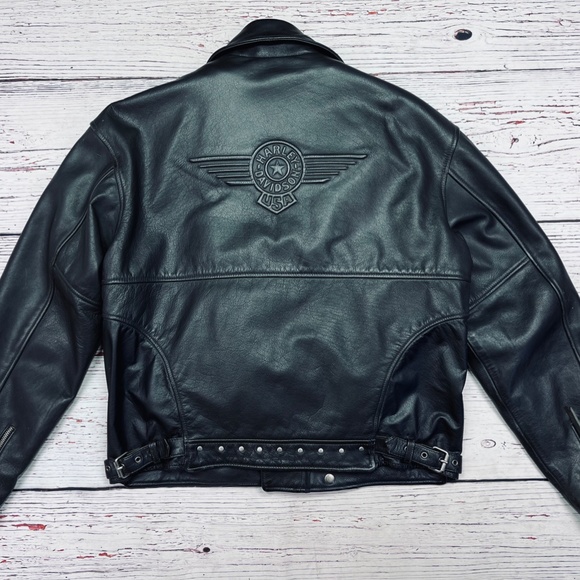 🚫SOLD!! NWOT |•HARLEY-DAVIDSON•| MEN’S PREMIUM BLACK LEATHER HARLEY-DAVIDSON - Picture 5 of 15